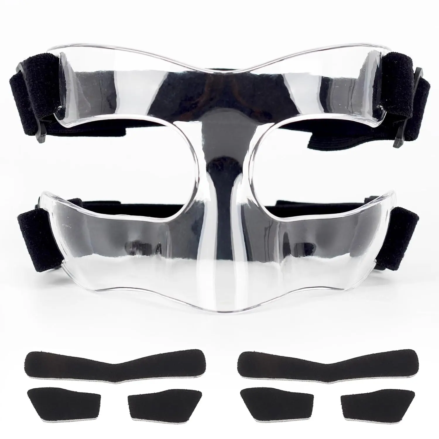 BK01C Nose Guard for Broken Nose,   Shield  with Padding, Adjustable, Breathable, and Clear for Adults and Teenagers, Suitable for Basketball, Soccer, and Other