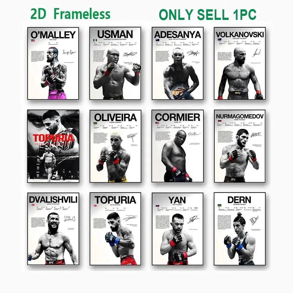 1 piece, printed poster featuring a legendary boxing showdown: UFC inspirational theme, canvas print, Art Prints, suitable for gyms and home decor, Athlete Wall Decor, unframed, Inspirational Wall Art