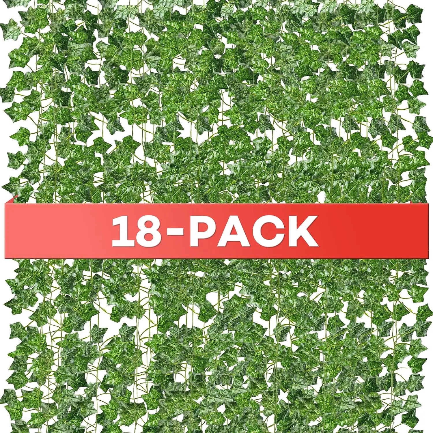 18 count 126ft  Ivy Vines,  Greenery  Vines for Bedroom |  Vines  Leaves,   Vines for Decoration, Artificial  Greenery Backdrop for Garden Outdoor Decor