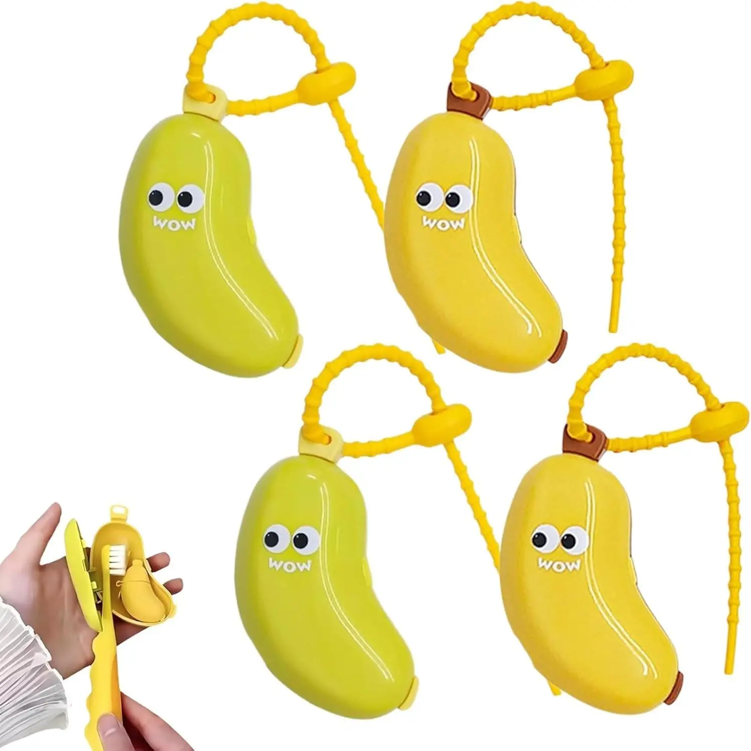Cute Banana-Shaped Toothbrush Head Storage Box, Portable Toothbrush Protector, Creative Travel Organizer, / Options