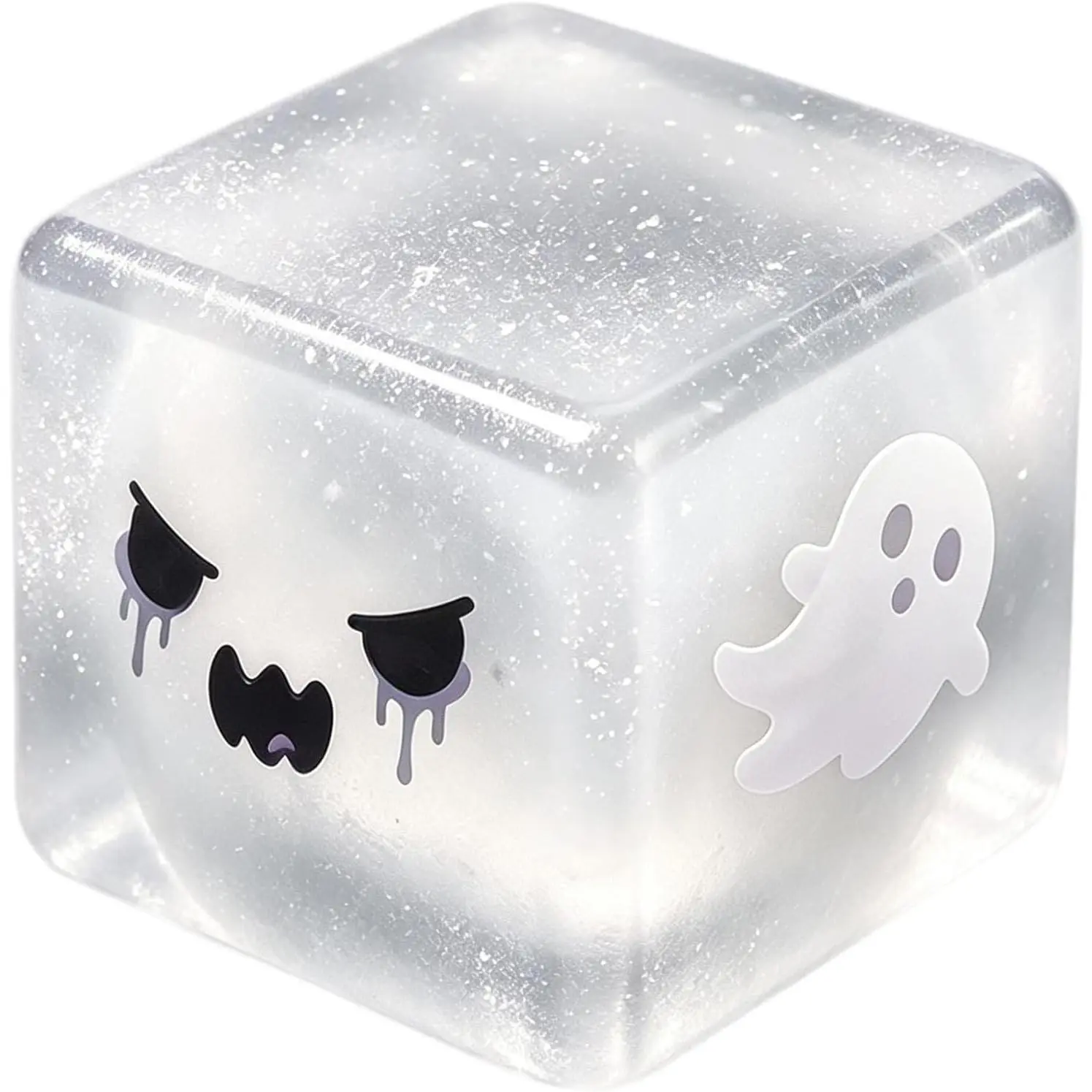 Halloween Spooky Squishy Cube Squish Super Soft Gothic Stress Balls| Squishy Sensory Squeeze Toy Relief Fidget Gift for Women Men Horror Holiday & Birthday Gift Party Favor Silvers
