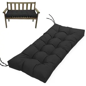 MTMR Outdoor Bench Cushion-44X19 Water-Repellent Tufted Porch Swing Cushions with High Elasticity PP Cotton and Ties Fade-Resistant Patio Outdoor Chair Cushion for Bench Furniture, Indoor Seat Cushion
