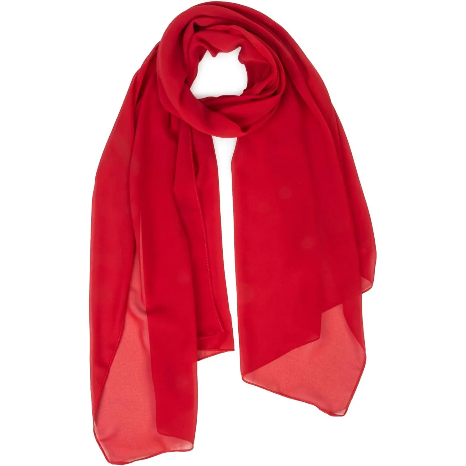 Women's Lightweight Rectangular Chiffon Scarf - Breathable Solid Color, Sunproof, Large Size Long Shawl for Evening Wear, Versatile Wrap