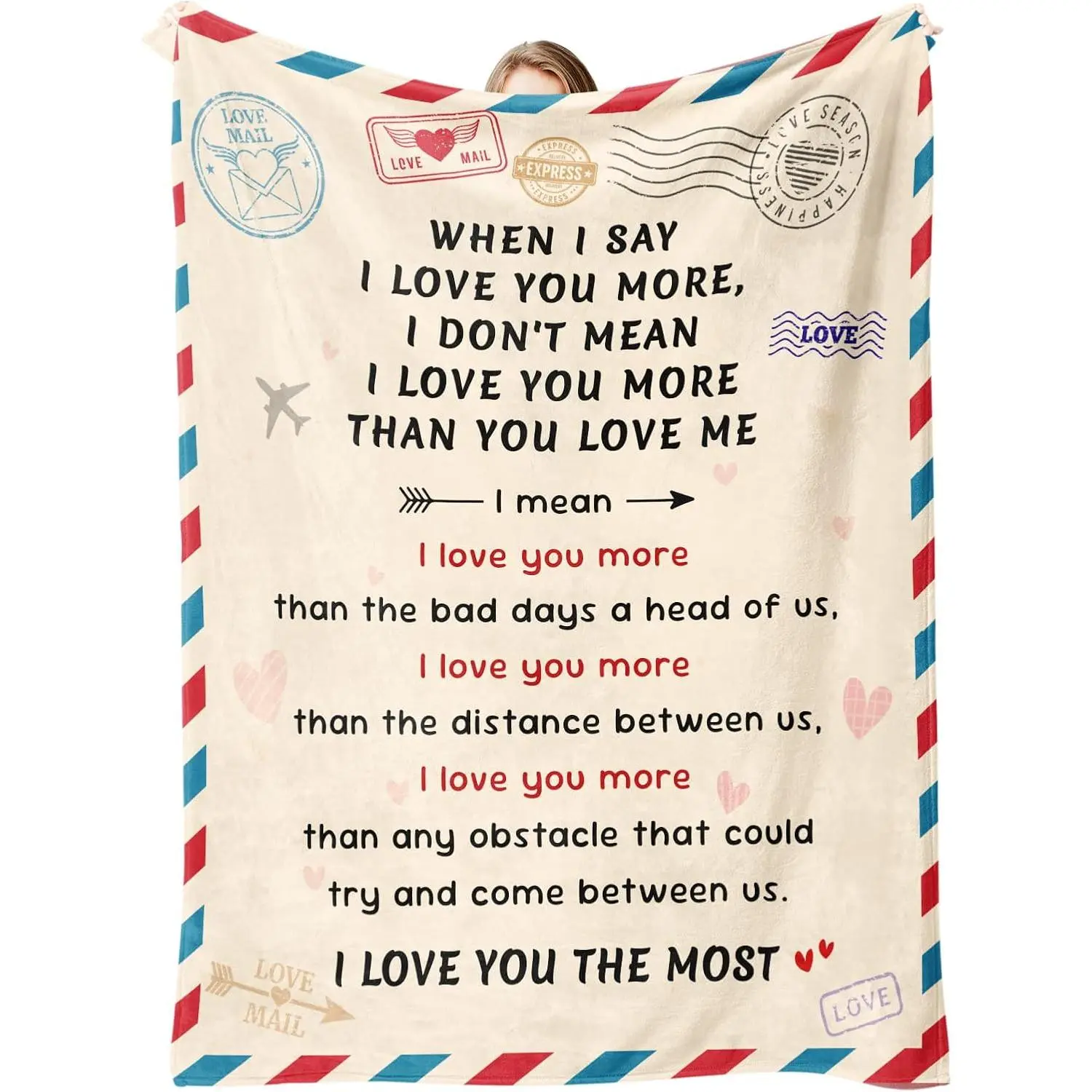 Anniversary Couple Gifts, I Love You More Couple Blanket 50"x60" |   Romantic Gifts for Him Her, Soft Skin-Friendly Anniversary Wedding Birthday Gifts for Boyfriend Girlfriend Wife Husband