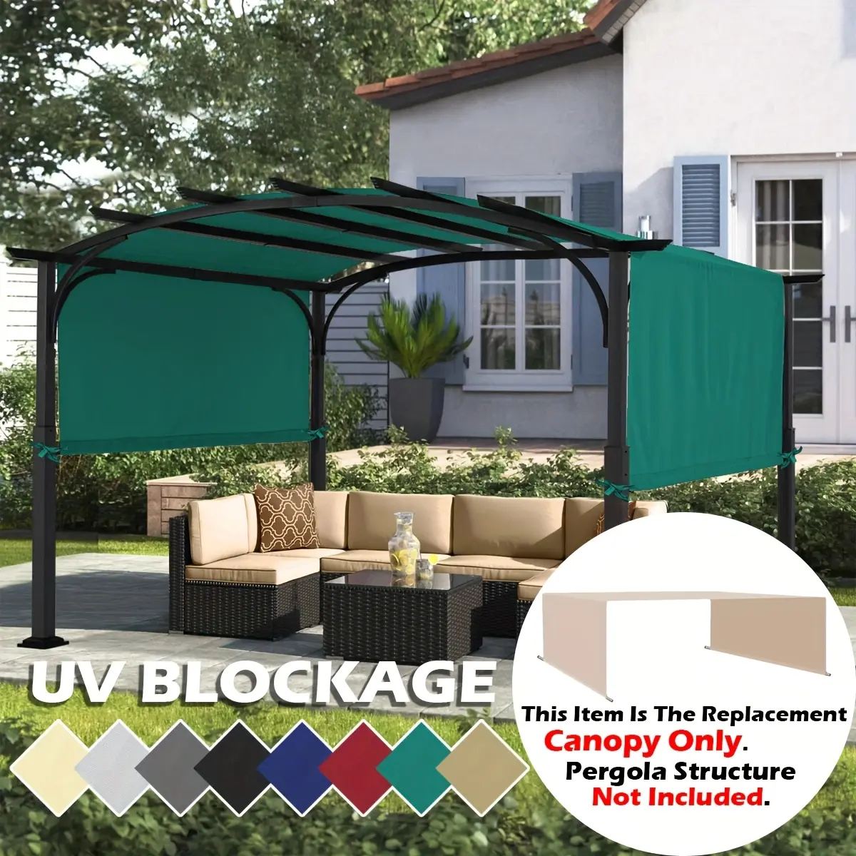 1pc Outdoor Pergola Canopy - UV Blockage, Easy Installation - Perfect for Outdoor Patio