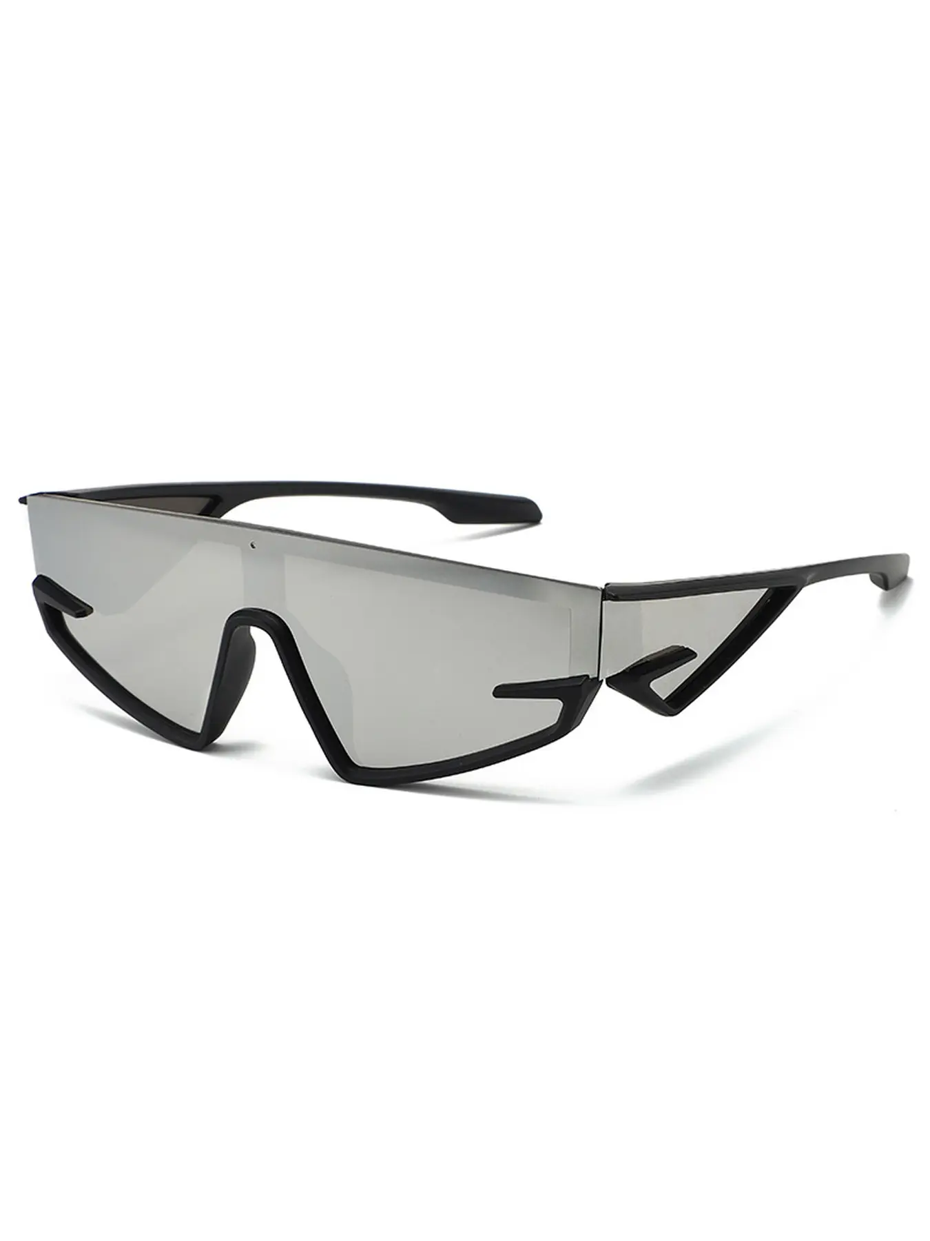 Unisex Wrap Around Sunglasses Premium Durable Plastic with UV400 Protective Lenses Matte All Black Integrated Windproof Sunglasses Futuristic Y2K Cyberpunk Bold Fashion Style for Outdoor Driving Rave Festival Sports Daily Wear