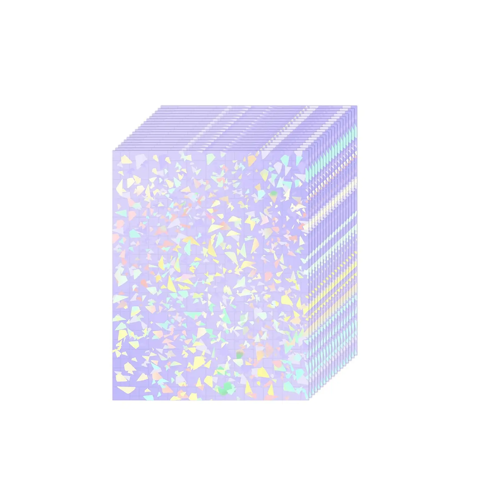 50 Sheets(74x105mm) Holographic Laminating Paper, Self-Adhesive Transparent Sticker Paper, Glitter Waterproof Vinyl Film, 2.9x4.1 Inches, Gem Pattern