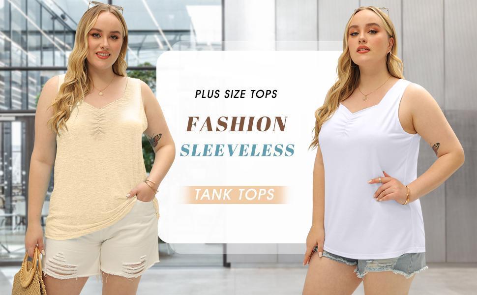 【L-5XL】Plus Size Curve imily bela curve Plus Size Tank Tops for Women Summer Sleeveless Sweetheart Neck Casual Tunics Shirts 【L-5XL】Plus Size Curve imily bela curve Plus Size Tank Tops for Women Summer Sleeveless Sweetheart Neck Casual Tunics Shirts