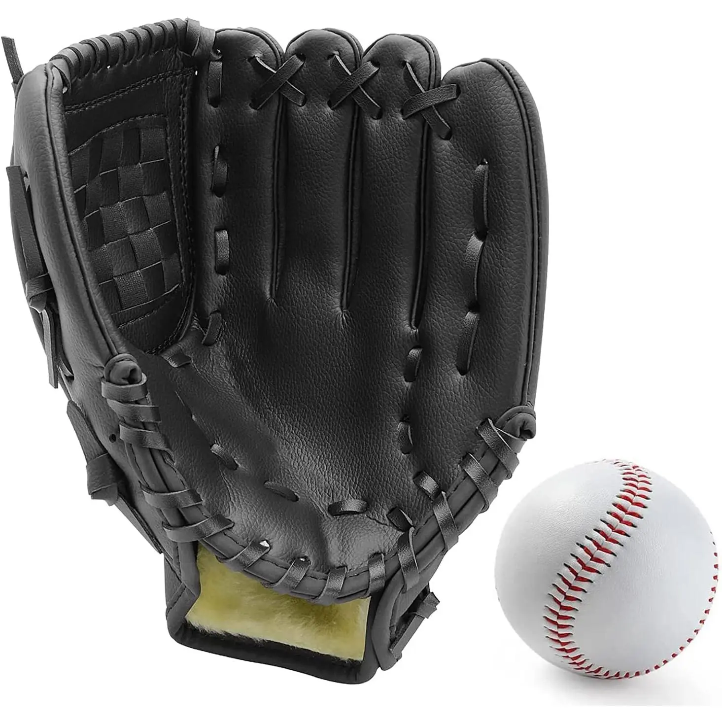 Unisex Baseball Glove with Ball - Left Hand Glove for Kids Beginner Training, Right Hand Throw Compatibility (Baby & Maternity Fashion Accessory)