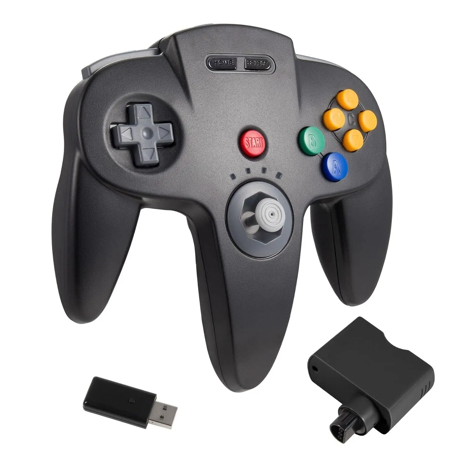 N64 Controller for  , 2.4GHZ  N64 Remote  Pad Joystick Controller Compatible with N64 Console, / Lite/ OLED, , PC Windows 7,8,10,11 Black