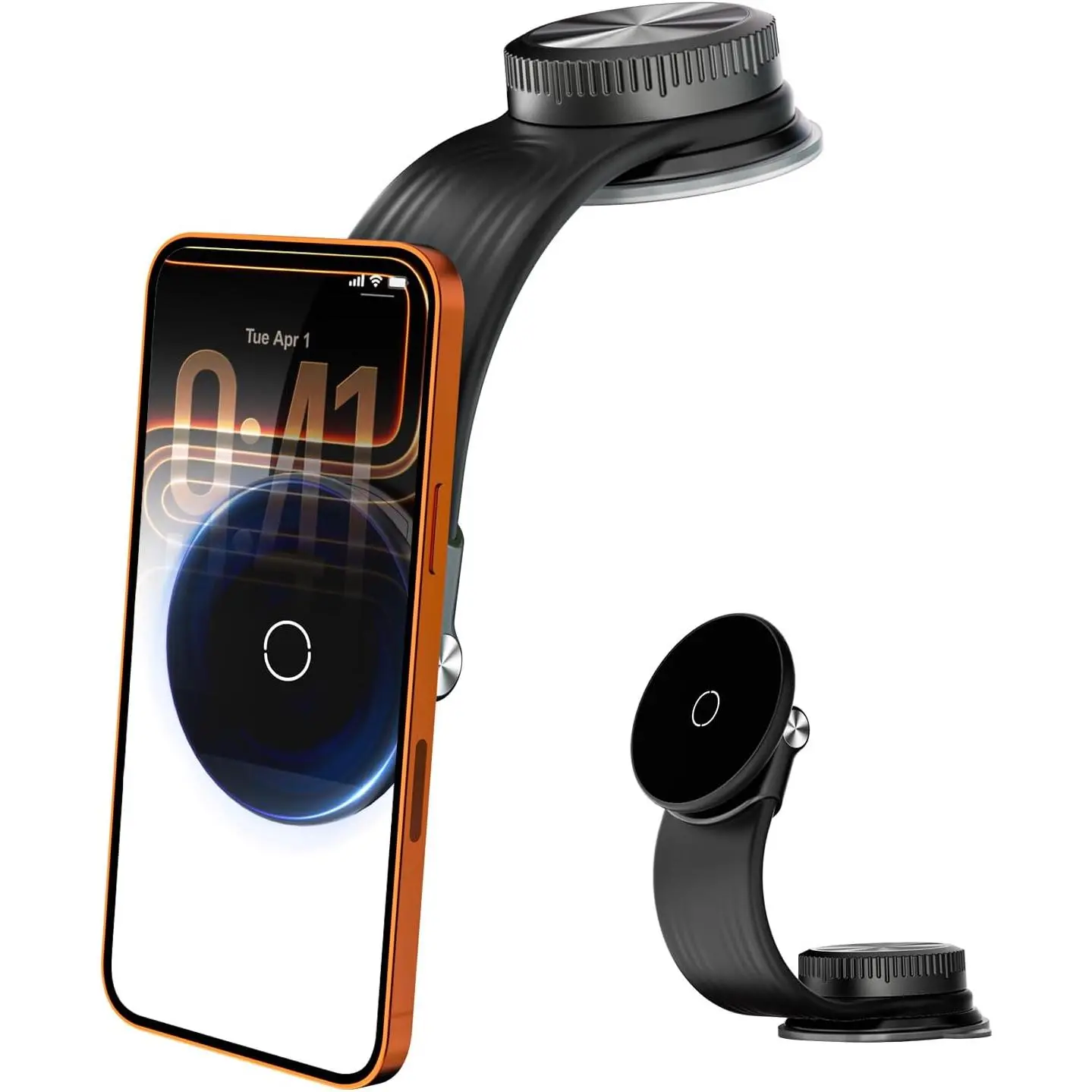 for MagSafe  Mount Detachable, 360° Adjustable Memory Alloy Arm Bendable  Mount, Phone Holders for   Compatible with  17/16/15/14/13/12 &  Smartphones