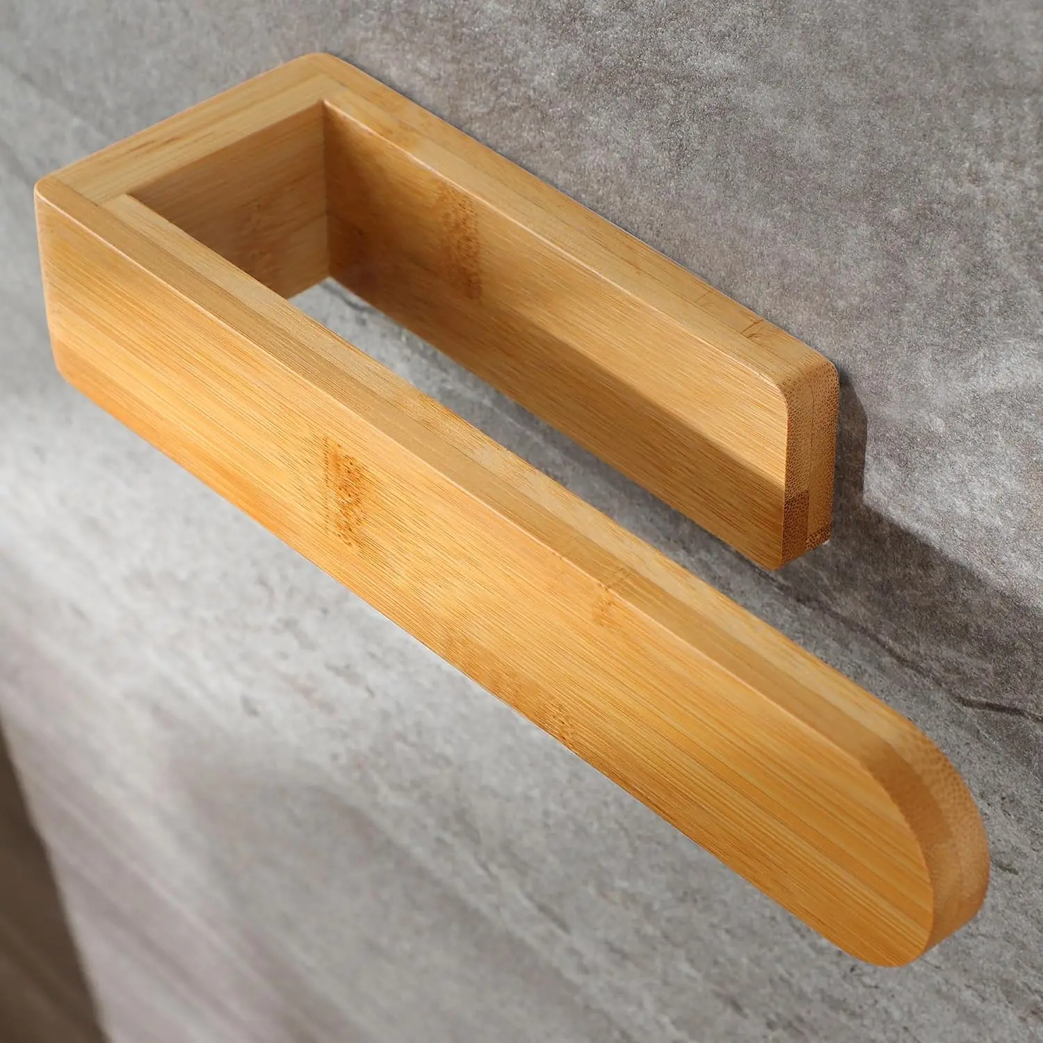 Towel Holder  Towel Rack Wooden Towel Rail Adhesive Towel Bar |   decor,  style, Sturdy, 7.9 Inche, Easy Install, No Drill, For Bathroom/Bath/Kitchen/RV
