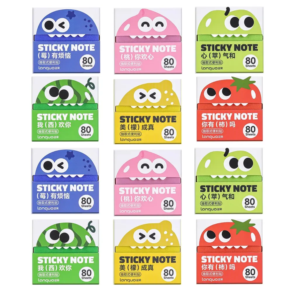 Transparent withdrawable sticky notes, Sticky notes set (12boxes, 960sheets in total) - Office stationery, back to school essentials, desk accessories, strong adhesion, no residue, reusable 50 times per sheet, high aesthetic sticky notes