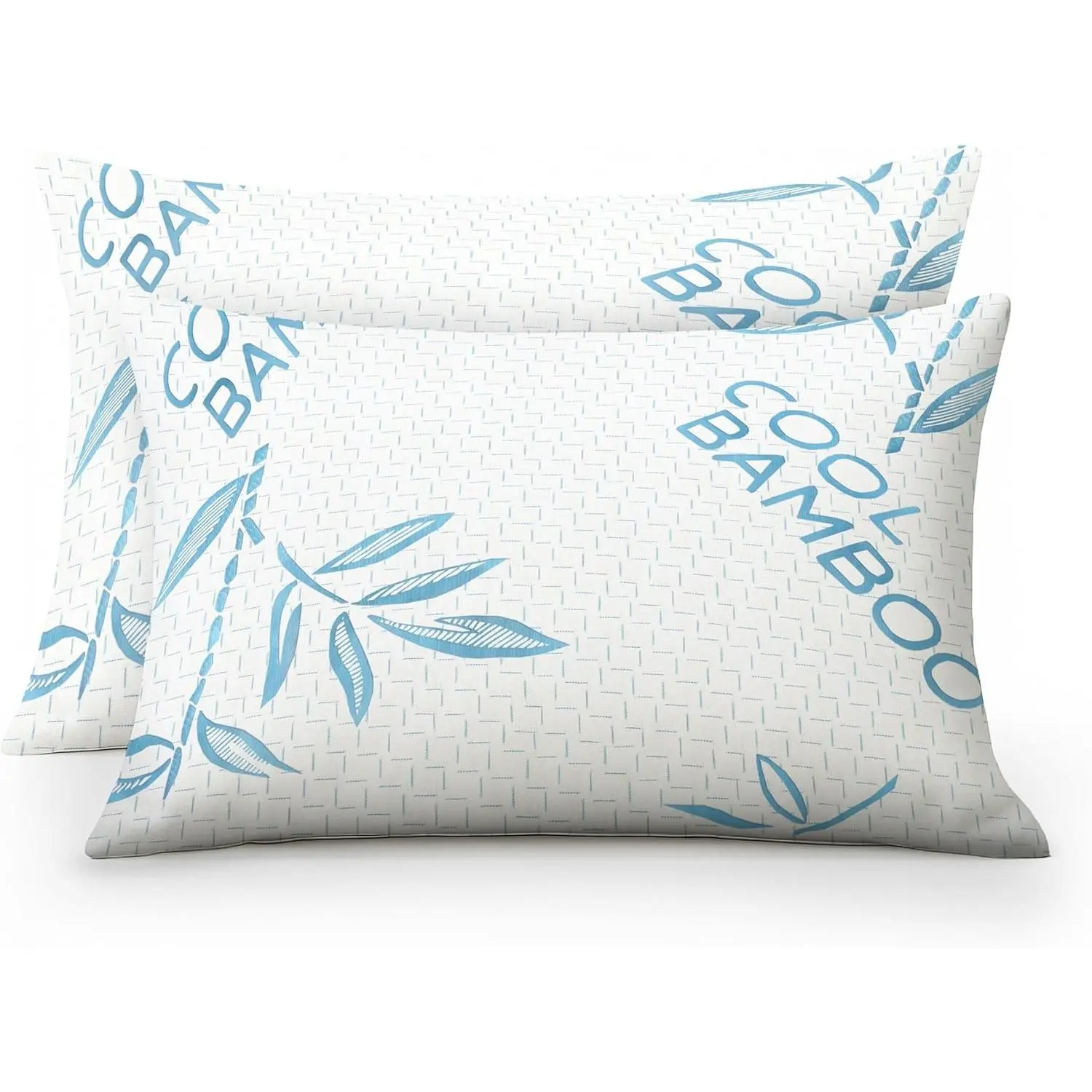 2 Pack Bamboo Pillow King Size for Sleeping, Hypoallergenic Cooling Shredded Memory Foam Bed Pillows for Side, Back and Stomach Sleepers, Adjustable Loft and Washable Cover 20" x 36"
