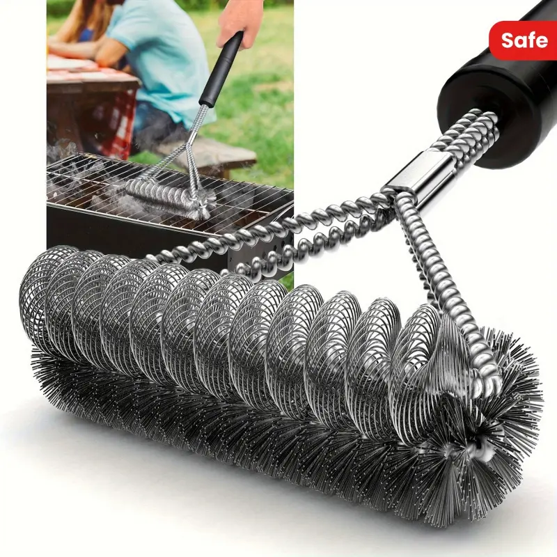 Stainless Steel Basting Brush with Reusable Wire Bristle-Free 28cm Handle Safe Efficient Barbecue Cleaning Tool Essential for Men's Gift