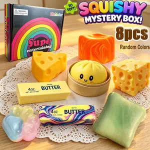 8pcs Sensory Toy Set, Cute Baozi Squeeze Toys, Random Colors, Soft Stress Relief Fidget Toys, Anxiety Relief for Kids and Adults, Party Gifts