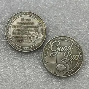 New Edition Challenge Coin Collection, Metal Four-Leaf Clover Lucky Coin, Collectible Souvenir Replica, Happiness Gift Medal
