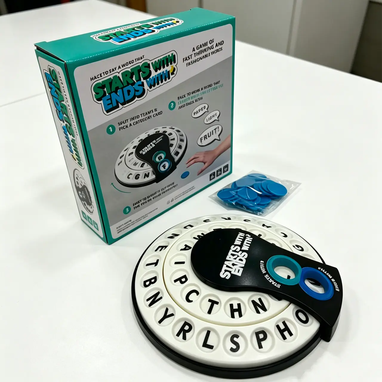 "Beginning with Ends with," a party game, ideal for family gatherings, designed to stimulate children's intellect. Suitable for children aged 8 and above, students, and adult gatherings, also makes a great gift