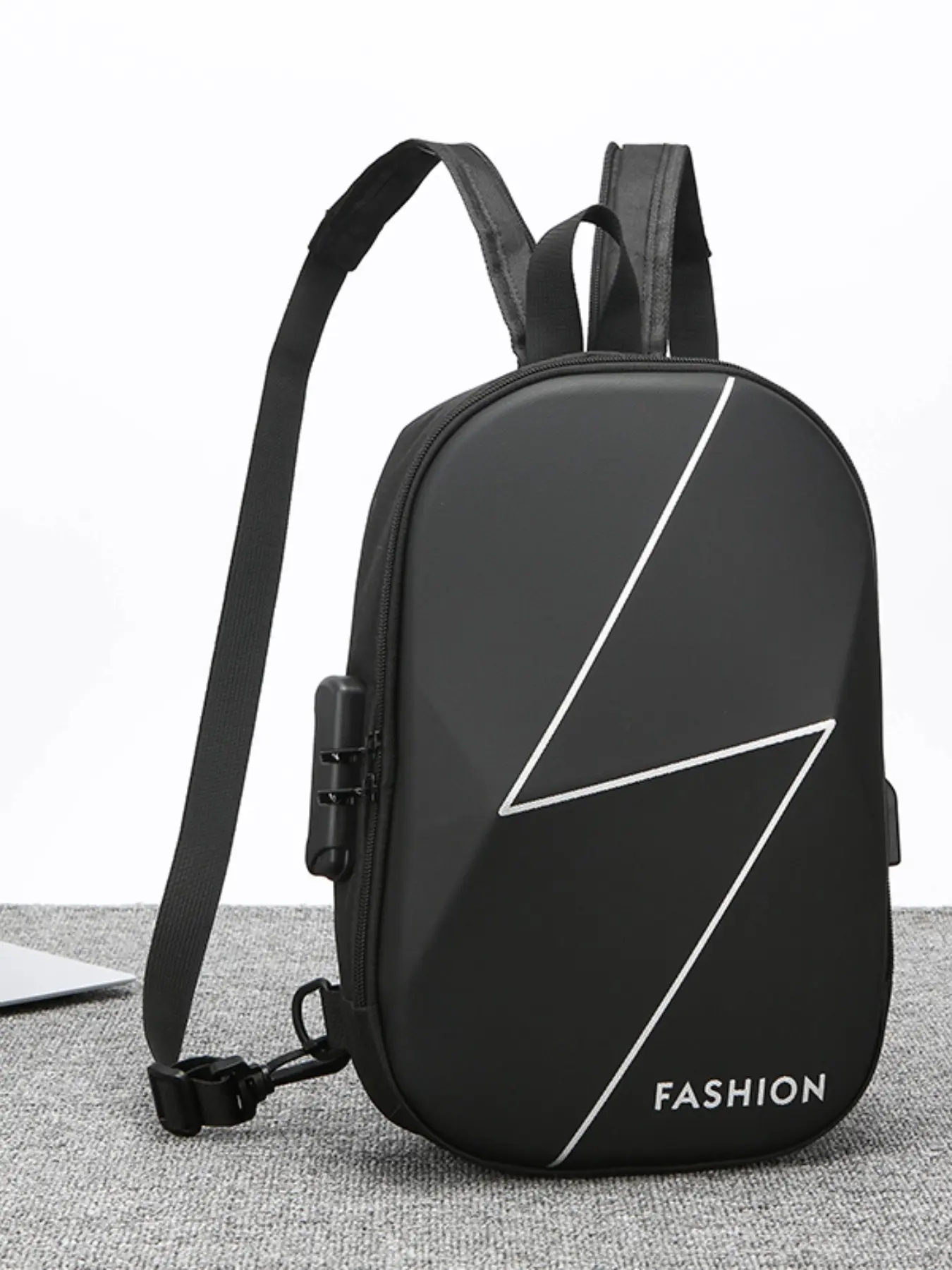 New Hard Shell Backpack for Men, Versatile Crossbody Bag, Anti-Theft Chest Pack, Commute and Sports Mini Backpack