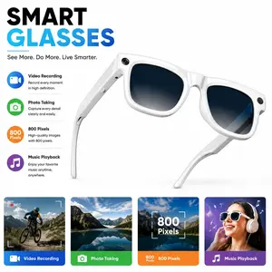New Smart Glasses with 8mp Camera, Real-Time Ai Translation, Video Recording, Music Playback, Ideal for Daily Use