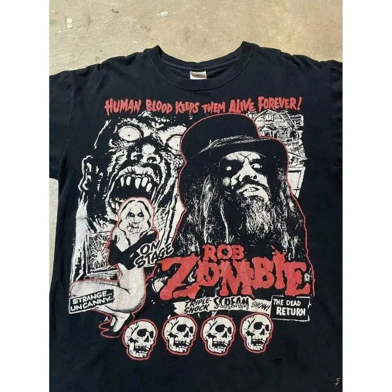 Rob Zombie Shirt Rob Zombie Black T-Shirt UniS-3xl