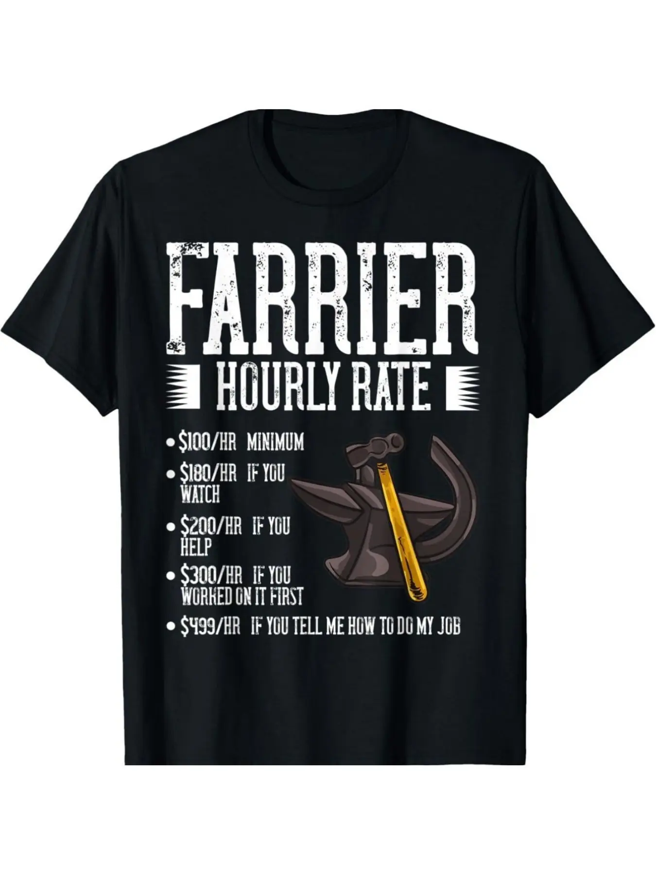 7.5oz Men's Farrier Theme T-Shirt, Fun Casual Design, Humorous Farrier Pattern, Short Sleeve, Perfect Gift for Equestrian Lovers