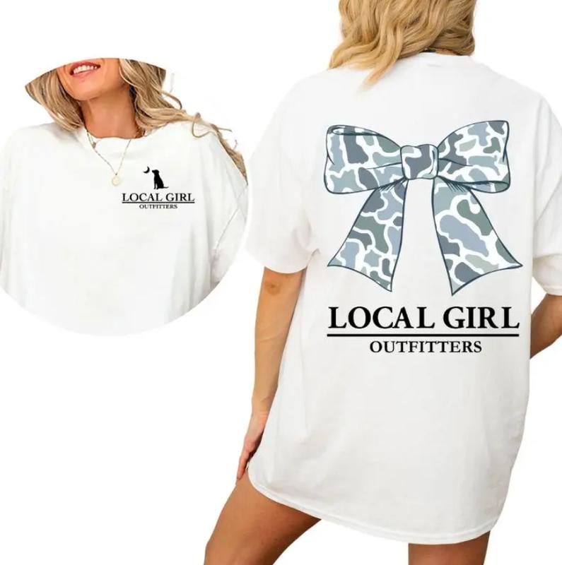 Local Girl Outfitters Camo Bow T-Shirt, Cute Oversized Southern Graphic Tee with Blue Camo Print, Trendy Country Girl For Fall, Rodeo, Or Hunting Seas Sweatshirt, Hoodie, Comfort Colors Local Girl Outfitters Camo Bow T-Shirt, Cute Oversized Southern Graphic Tee with Blue Camo Print, Trendy Country Girl For Fall, Rodeo, Or Hunting Seas Sweatshirt, Hoodie, Comfort Colors