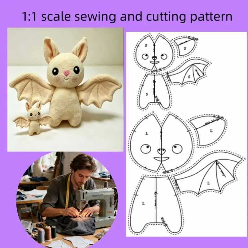 Fashion Fabric Craft Pattern, Sewing Template for Unique Handmade Crafts, Includes S and L Sizes, Ideal for DIY Projects, Sewing Supplies