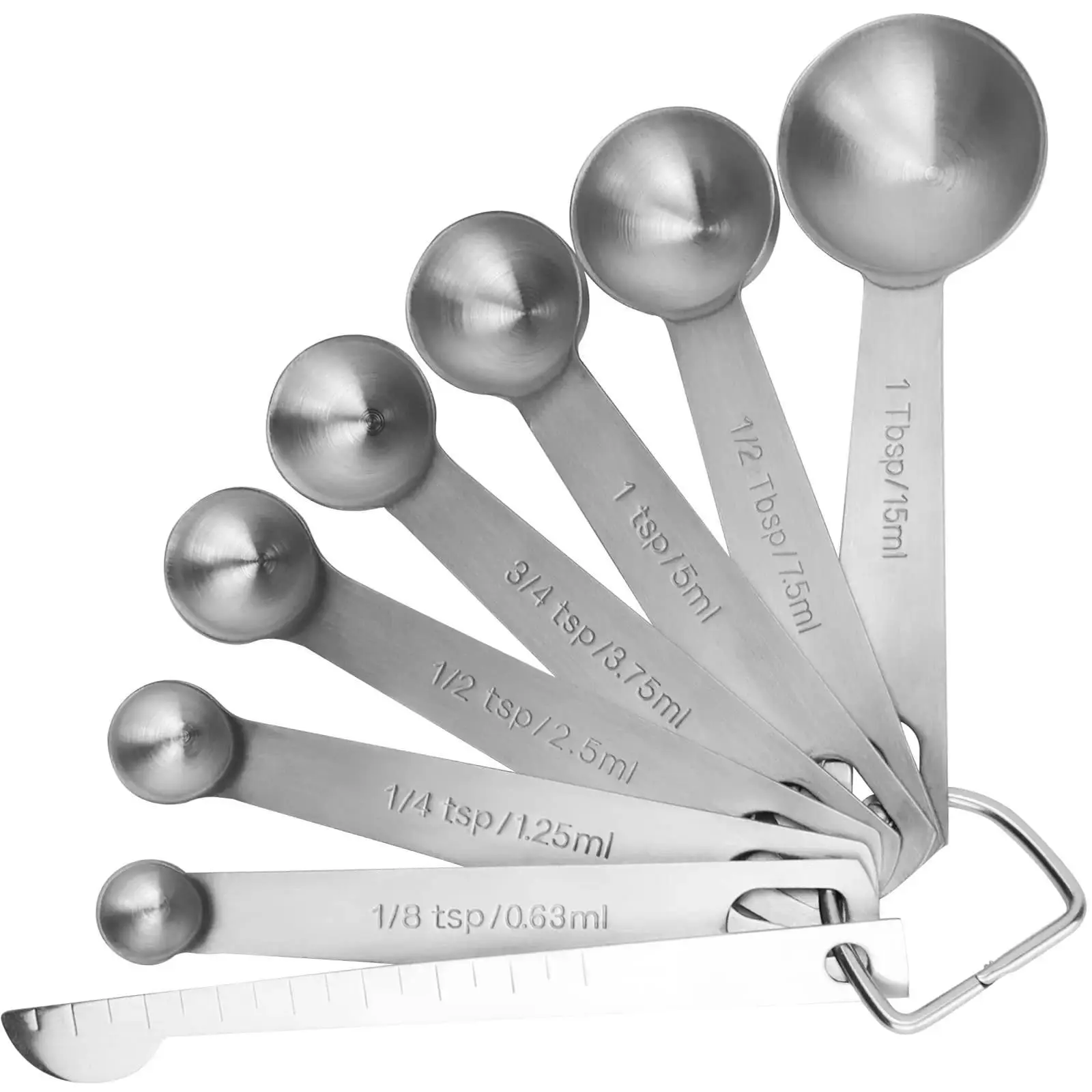 Stainless Steel Measuring Spoons Set of 8 with Leveler,Metal Teaspoon & Tablespoon -Kitchen Gadgets For Baking & Cooking