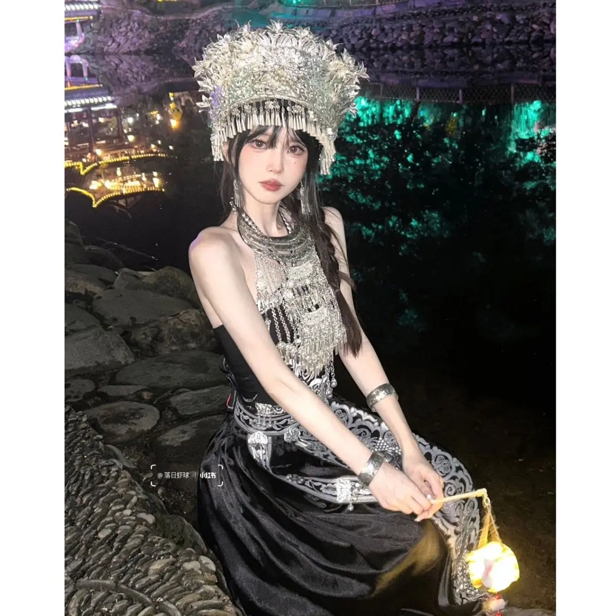 Hmong Miao Adjustable Bohemian Garment Bustier Accessory Set - Fit for Best-Friend Photo Shoots, Stage Looks