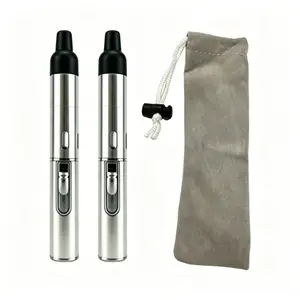 Portable Refillable Lighter Pen, Windproof Metal Lighter with Velvet Pouch (No Butane Included)