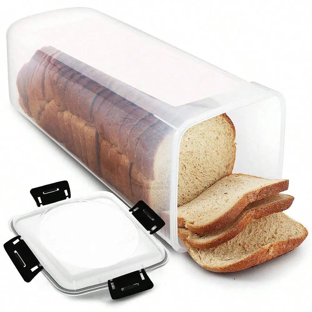 Bread Loaf Container  Airtight Bread  With Lid Sandwich Bread Holder For Homemade Bread Tall Bread Saver For Kitchen room  outdoor  box organizer storage shoe small object jewelry