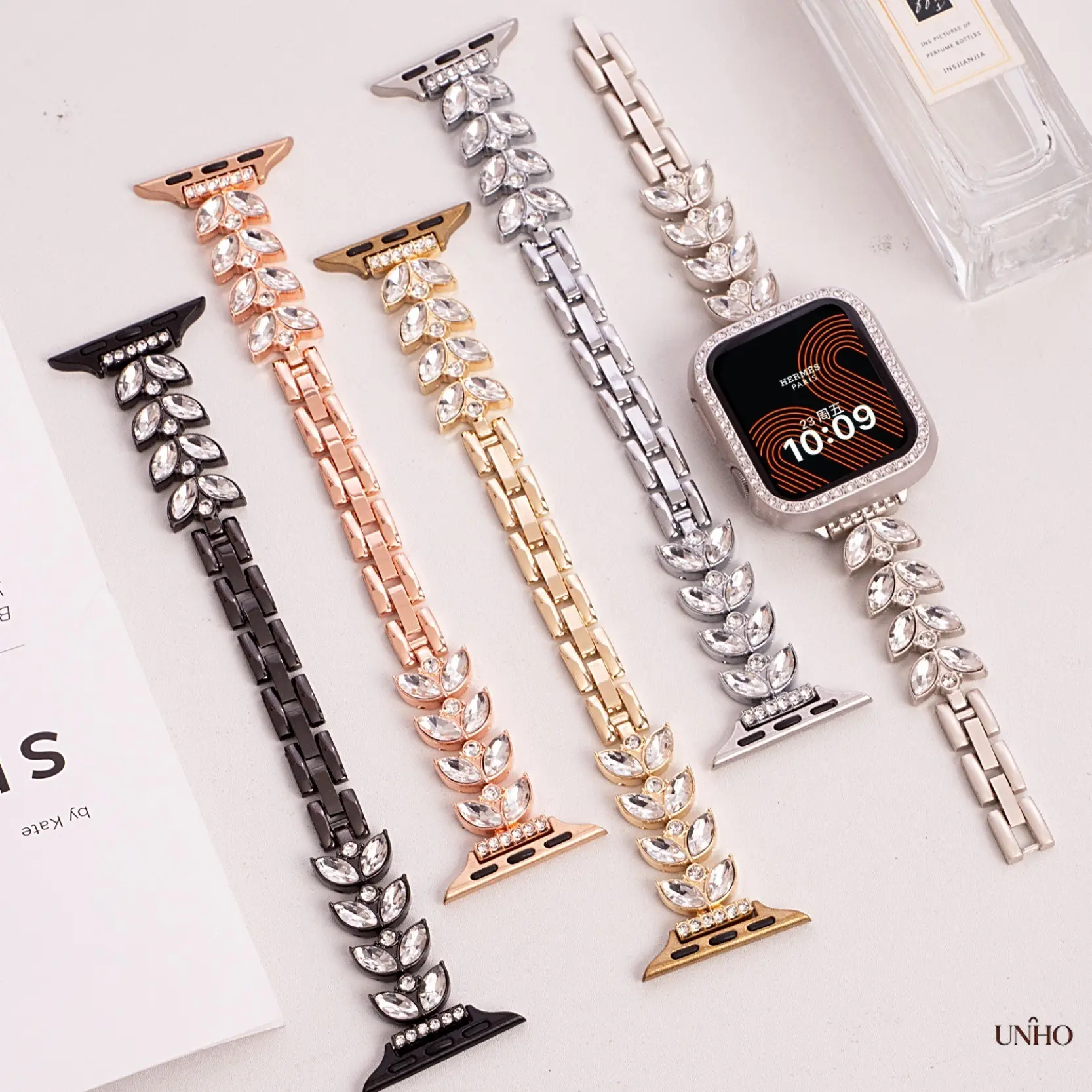 Delicate Fishtail Chain Metal Watch Bracelet Strap Compatible With Apple Watch S10/S11, Huawei Fit4 & Xiaomi Band 10, Slim Sparkling Metal Replacement Wristband For Women, Elegant Jewelry-Style Accessory Perfect For Daily Shopping, Date Nights, Party Occa