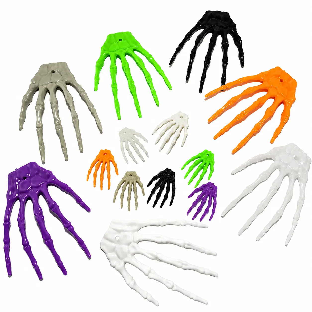 Glow-in-the-Dark Halloween Skeleton Hand Ornament – Realistic Plastic Ghost Hand Decoration for Spooky Party Themes, Home & Porch Displays, Classroom Activities, and Trick-or-Treat Events