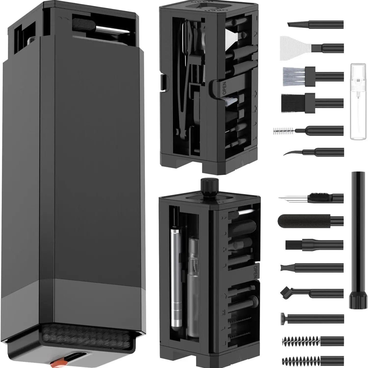 32-in-1 Digital Cleaning Kit, Multifunctional Phone Cleaning Kit, Screen Cleaner, Port Cleaning Brushes, Keycap Puller, Phone Maintenance and Cleaning Tools, Camera, Electronic Gadgets