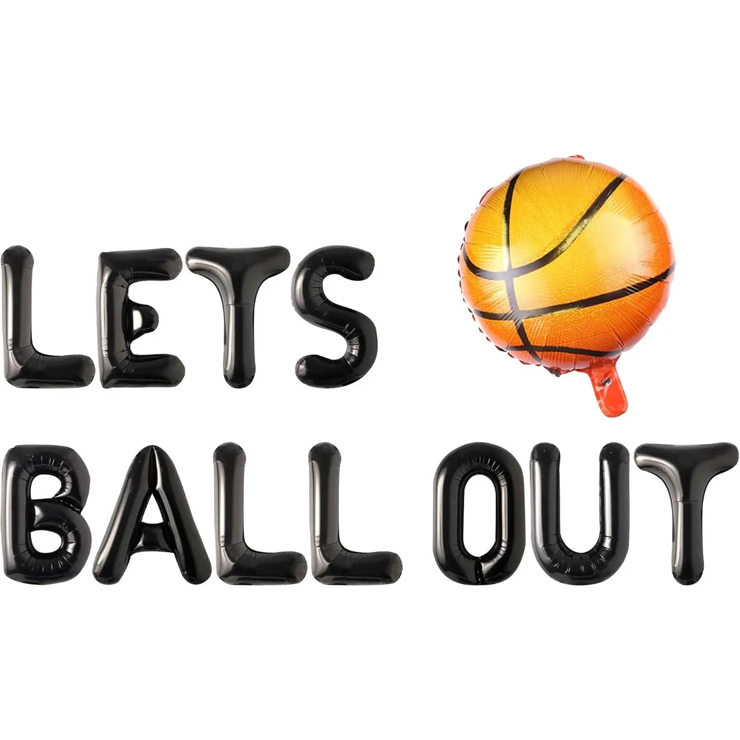 Basketball Foil Balloon Banner & Decorative Balloons, Festive Party Supplies for Sports Theme Birthday & Baby Shower Favors, Balloon Decor, Festive Balloons