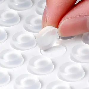 Silicone Cabinet Door Buffer Pad Damper, 64pcs Super Duty Durable Self Adhesive Easy Installation Slam Noise Dampening Protector, Sound Dampening Technology, Adhesive Pad Dot for Home Furniture, Cupboard, Humidor, Hinges, Drawer & Latch