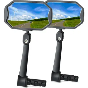 Bar End  Mirrors, High–Definition Convex Glass Lens for E- Handlebars, Scratch Resistant, Safe Rearview 1 Pair  Mirror(Right And Left Side)