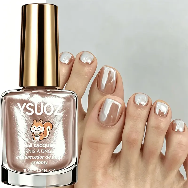 Nude Pearl Nail Strengthener, Quick-Drying and Brightening Nail Care Treatment, No UV Lamp Needed for Daily Use