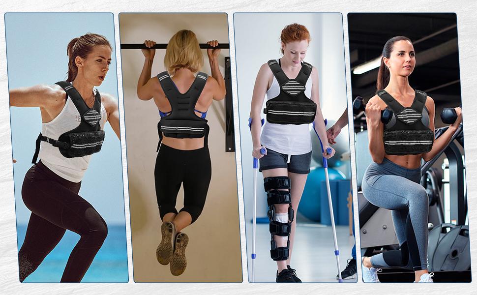 Adjustable Weight Vest for Men & Women – Neoprene Workout Vest for Running, Walking, Gym Training – Reflective Strips & Pockets for Phone/Keys