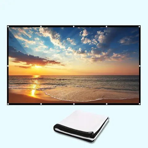 Foldable & Wrinkle-free Portable Movie Screen, Foldable Projector Screen, Washable HD Projector Screen for Home Theater & Outdoor/Indoor, for Bedroom, Cool Tech Gadgets, Portability, Folding, Durable