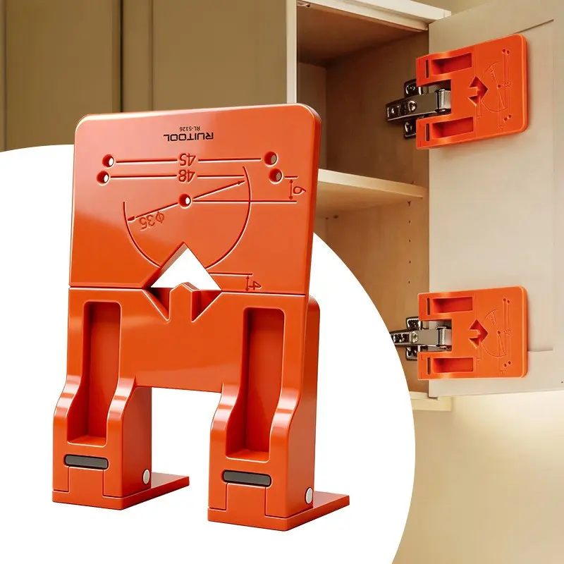 35mm Concealed Hinge Jig, Hidden Hinge Positioning Ruler, Strong Magnetic Positioning Stopper Specialized Simple Gap-Leaving Tool for Cabinet Doors Woodworking Hardware Fixture Installation