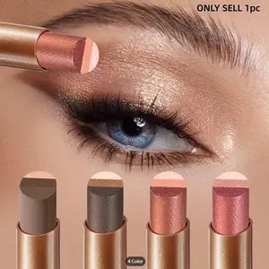 Lazy Pearlescent Fine Flash Gradual Change Eyeshadow Stick, Three-Color Matte Shimmer Glitter Eyeshadow, Brightening Aegyo Saliva, Perfect for Trimming, Eye Shadow Sticks, Eye Makeup Products