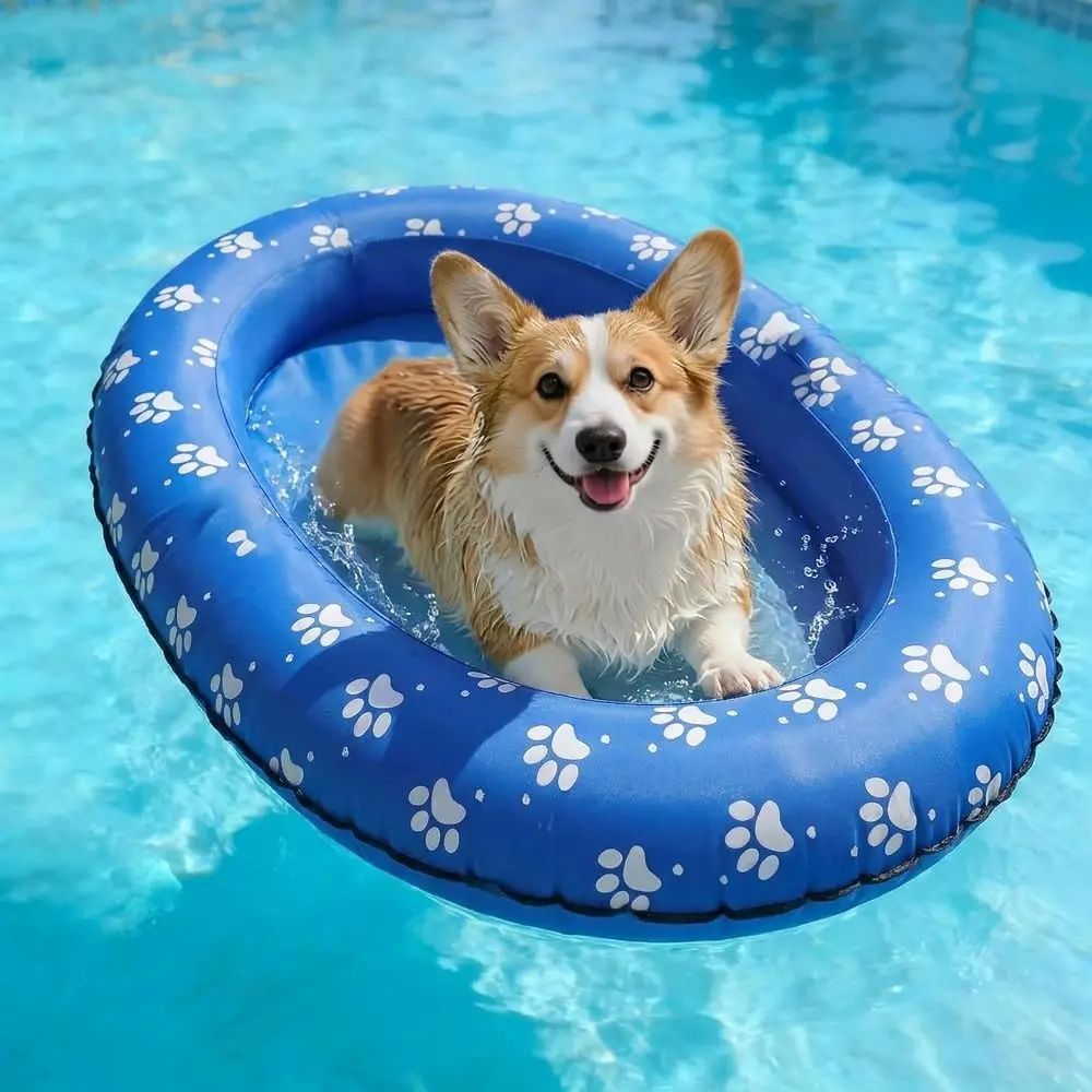 Soft Pet Float Raft, Inflatable Pool Floating Bed for Dogs & Cats, Summer Swimming Float Accessories for Dogs, Pet Water Toy, Inflatable Pet Float Bed Suitable for Pets Under 44 Lbs, Inflatable Floater, Pool Inflatables