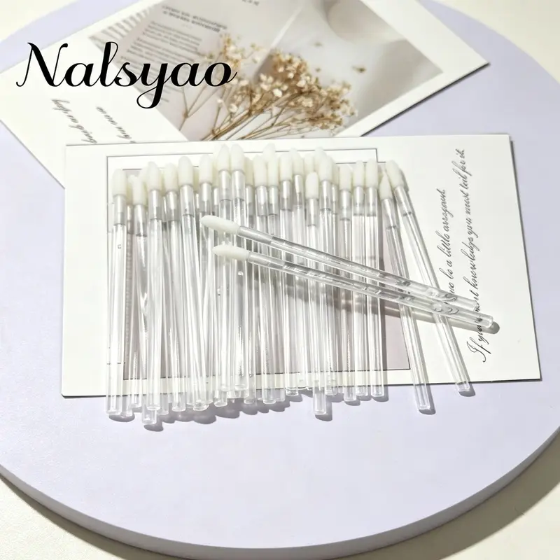 50Pcs Disposable Lip Brush Precision Application No Residue Left, One Wand Does It All for Lips & Lashes