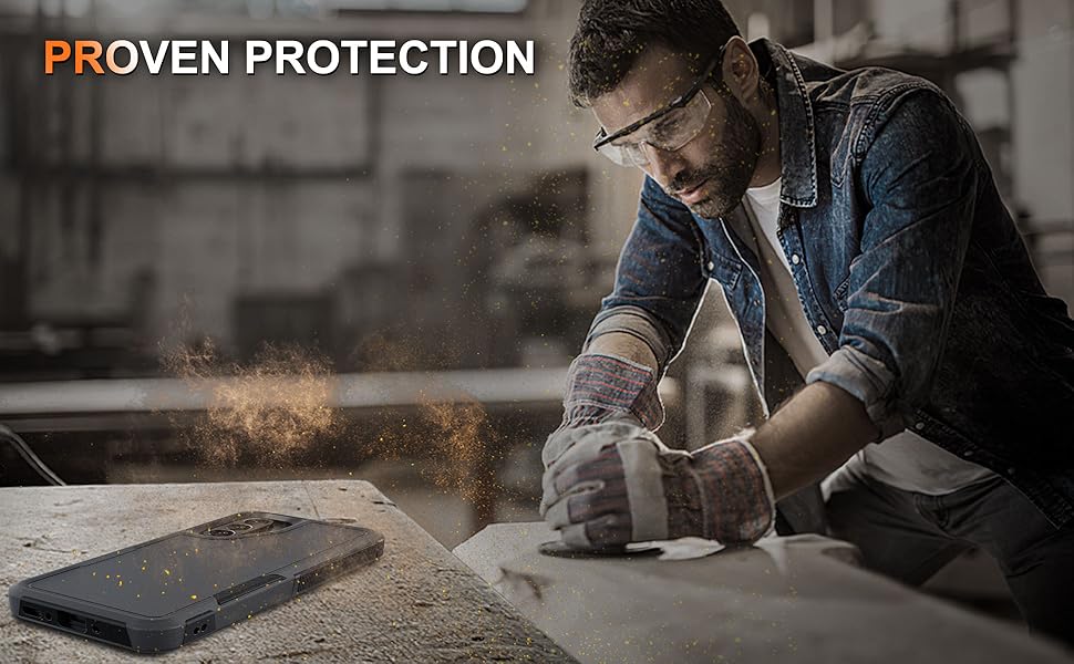 RMOCR Case for Samsung Galaxy A17 5G Phone Cover with Screen Protector+Camera Lens Cover,Military Grade Heavy Duty Shockproof PhoneCase with Wrist Lanyard Strap for Sam A17,Black Matte