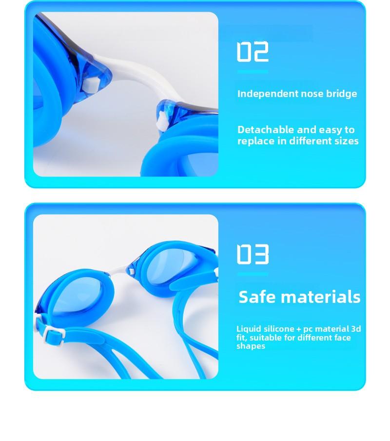 Adult swimming goggles silicone high-definition swim goggles adjustable waterproof anti-fog diving swimming protective eyewear equipment