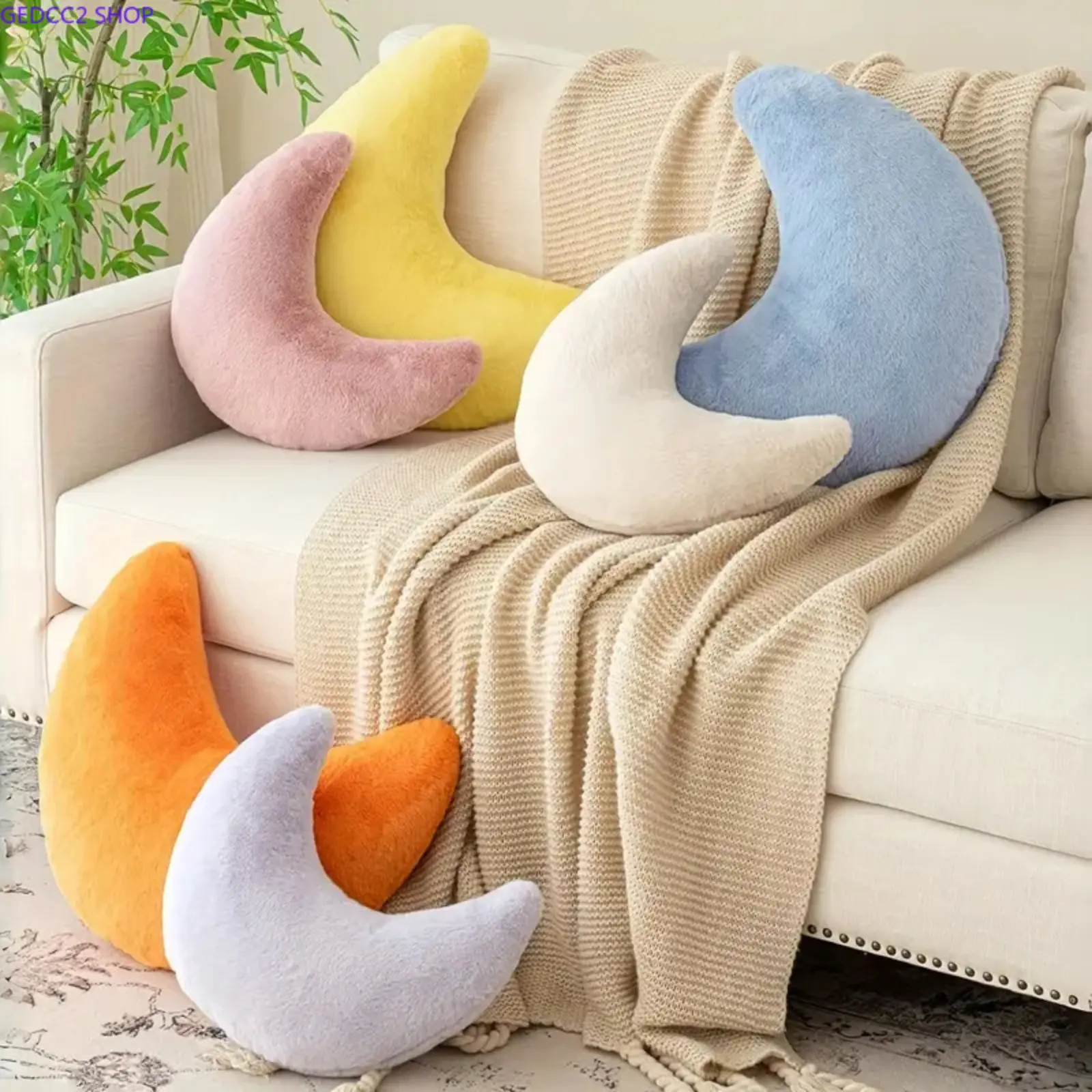 Moon Shaped Pillow, Soft Memory Foam Cushion for Bedroom, Sofa, Office & Cozy Home Decor