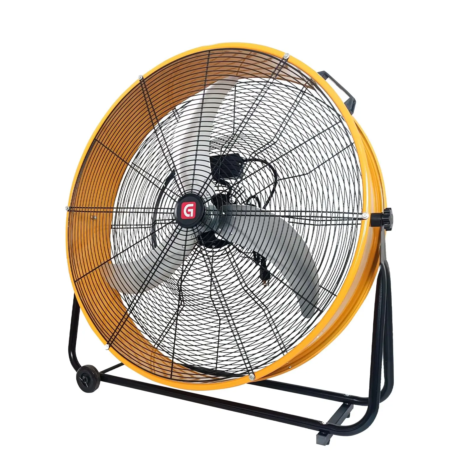 24" Heavy-Duty Industrial Drum Fan,  Floor Fan w/ 3-Speed Control, Commercial-Grade Metal Fan 14000 CFM High Velocity for Warehouse, Workshop, Gym & Farm