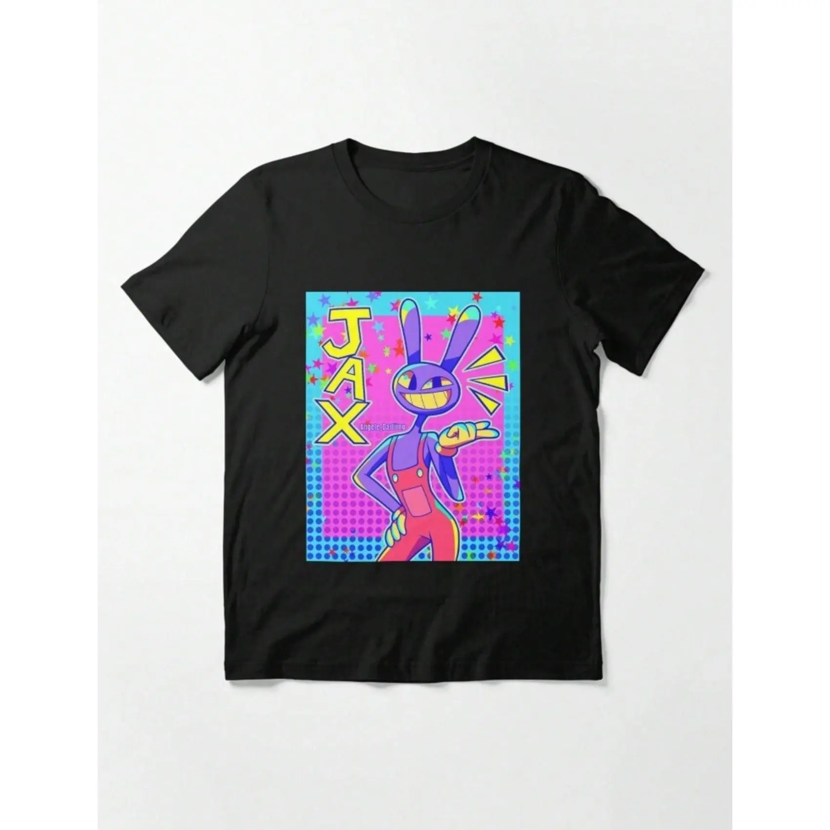 Men's Round Neck Casual The Digital Circus (TADC) Jax Collage Graphic T-Shirt, Menswear Crewneck Design Tee, Unisex Streetwear Short-Sleeve Top